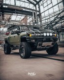 Army-Themed 2022 GMC Hummer EV "Warthog" with overland setup rendering by adry53customs on Instagram
