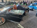 Millionaire's Bugatti Chiron smashed with a hammer by moped thieves in London