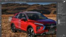 Mitsubishi Eclipse Cross Ute pickup truck rendering by theottle