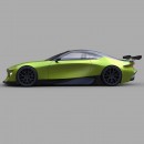 Mitsubishi Eclipse Coupe EV rendering by andreysuleminsketches