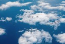 B-52H Stratofortress, F-35s and Mitsubishi F-2s over the Pacific
