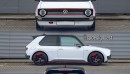 EV Mk1 Volkswagen Golf rendered with 2022 Volkswagen ID.3 cues by spdesignsest on Instagram