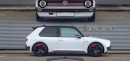 EV Mk1 Volkswagen Golf rendered with 2022 Volkswagen ID.3 cues by spdesignsest on Instagram