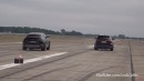 Lambo Urus vs Jeep Grand Cherokee Trackhawk drag race on cvdzijden