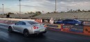 Modded Nissan GT-R Drag Races Modded Hellcat