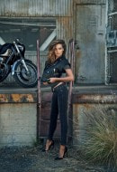 Model Miranda Kerr Rides a Honda Classic