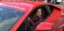 Model Xenia Tchoumitcheva Seen Driving Lamborghini Huracan at Charity Event