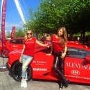 Model Xenia Tchoumitcheva Seen Driving Lamborghini Huracan at Charity Event