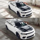 Dodge Charger Magnum Hellcat Redeye Widebody Wagon rendering by wb.artist20