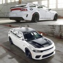 Dodge Charger Magnum Hellcat Redeye Widebody Wagon rendering by wb.artist20