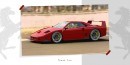 Ferrari "FXX40" track-only supercar rendering of the Ferrari F40