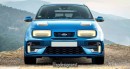 Ford Sierra RS500 Cosworth modern retro render based on 2021 Ford Puma by spdesignsest on Instagram