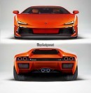 Modernized Lamborghini Diablo rendering
