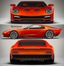 Modernized Lamborghini Countach rendering
