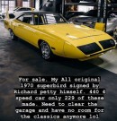 Moe Shalizi Sells 1970 Plymouth Superbird