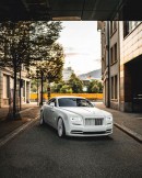 Matte White Rolls-Royce Wraith lowered on AGL45s by AG Luxury