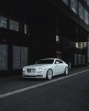 Matte White Rolls-Royce Wraith lowered on AGL45s by AG Luxury