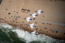 Thunderbirds F-16s over Ocean City beach
