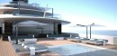 Moonstone concept, a superyacht with an ever-changing hull due to dimmable, programmable panels
