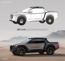 BMW pickup truck & BMW M EV dune buggy rendering by mo_aoun_ismail