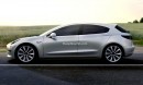 Tesla Model 3 Hatchback Rendering Looks Scary If You Are Audi, BMW