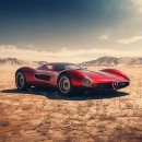 Alfa Romeo supercar AI rendering