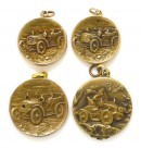 A good lot of motoring lockets, grouping features gold and gold tone lockets, some feature diamond chip and glass headlamps.
