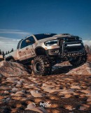 2021 Ram TRX plays in the mud dressed as 1997 Dodge T-Rex 6x6 in rendering by adry53customs on Instagram