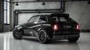 All-black widebody Lancia Delta restomod in full CGI scenario rendering by mattegentile on Instagram