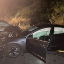 Steve Lacy Model 3 crash aftermath
