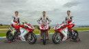 Leon Camier between Cluzel and Zanetti, the Supersport riders