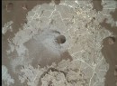 Drill hole made by NASA's Curiosity rover