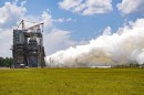Artemis V RS-25 engines hot fire test