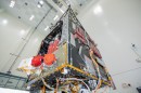 NASA's Psyche spacecraft is photographed in July 2021 during the mission's assembly, test, and launch operations phase