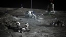 Astronaut activity on the Moon