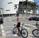 Miami Heat guard Tyler Herro on his Scott road bike