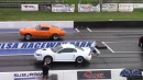 New Edge Ford Mustang drags Chevy SS, Mustang, Trackhawk on DRACS
