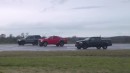 Ford Ranger Raptor Drag Races Tuned Mercedes X-Class and VW Amarok