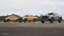 2023 Ford Ranger Raptor drag races V6 diesel and I4 diesel Ranger trucks