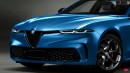 Alfa Romeo Giulia electric sedan rendering by MV Auto