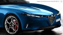 Alfa Romeo Giulia electric sedan rendering by MV Auto
