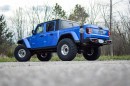 Hellcat-Swapped Jeep Gladiator painted in Hydro Blue