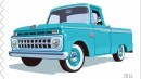 1965 Ford F-100 USPS pickup truck stamp
