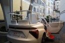 The just-delivered Popemobile Toyota Mirai, the greenest on the fleet yet