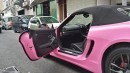 Pink Porsche car in China