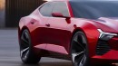 Chevrolet Camaro SS EV sedan rendering by SRK Designs