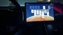 Screen of "Solitaire" on a Tesla