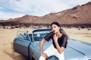 Nicole Scherzinger Posing with Oldsmobile
