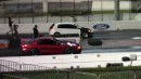 Volkswagen Golf vs Ford Mustang drag race on DRACS