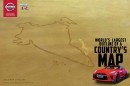 World’s largest-ever outline of a country map with a Nissan GT-R